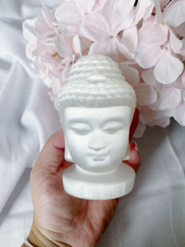 Selenite Buddha Head