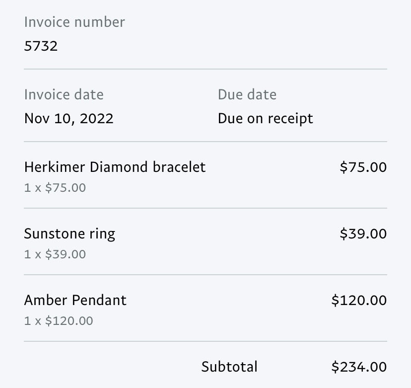 Flash sale invoice for @tlo